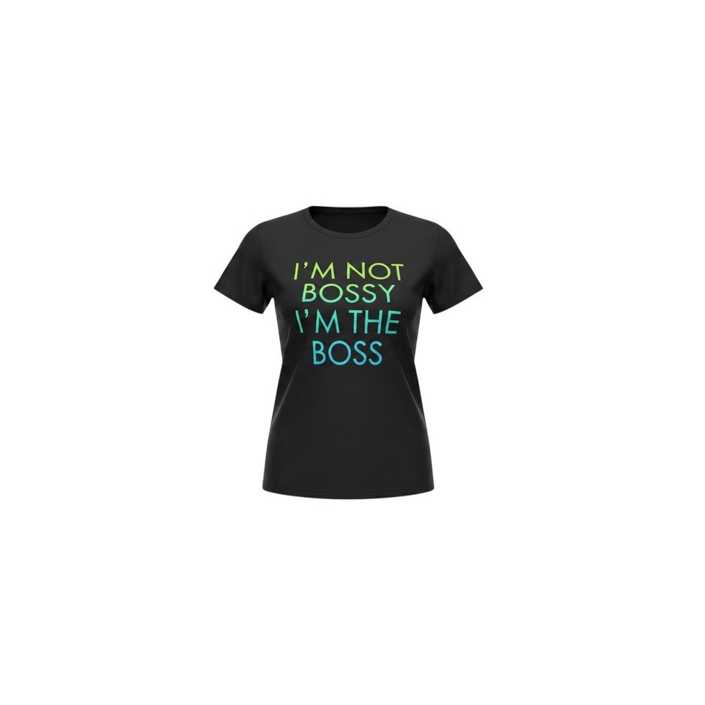 rue21 Graphic Hoodie Tank Women M Black NWT I'm The Boss Sleeveless Top
